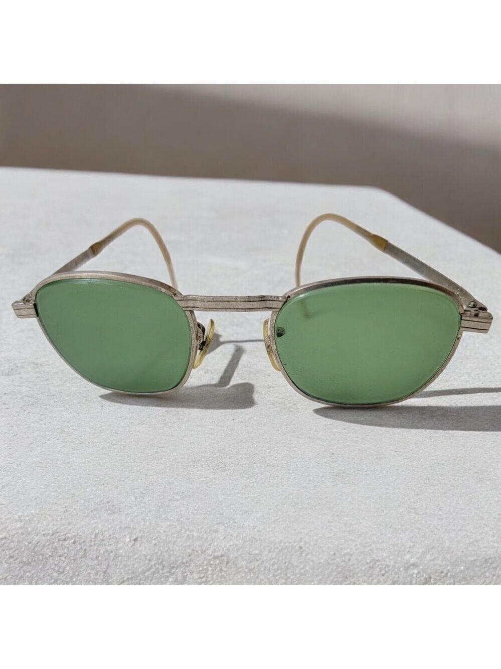 Vintage USSSCO GREEN GLASSES SAFETY STEAMPUNK MOTORCYCLE VINTAGE